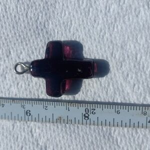 Final Price! Purple Glass Cross Pendant